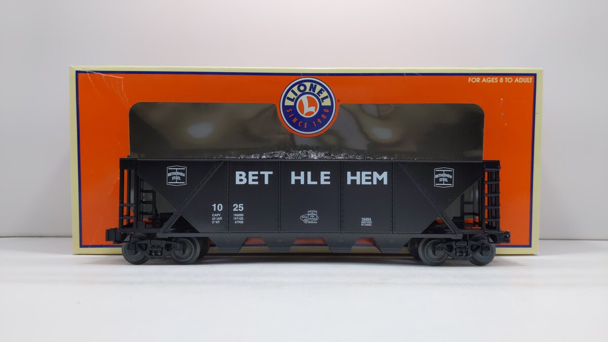 Lionel 6-16454 O Gauge Bethlehem Steel 2-Bay Hopper #1025 LN/Box