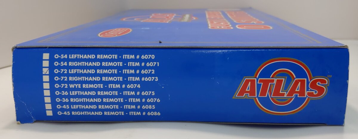 Atlas 6072 O Gauge Nickel Silver O-72 Left Hand Remote Switch Turnout LN/Box