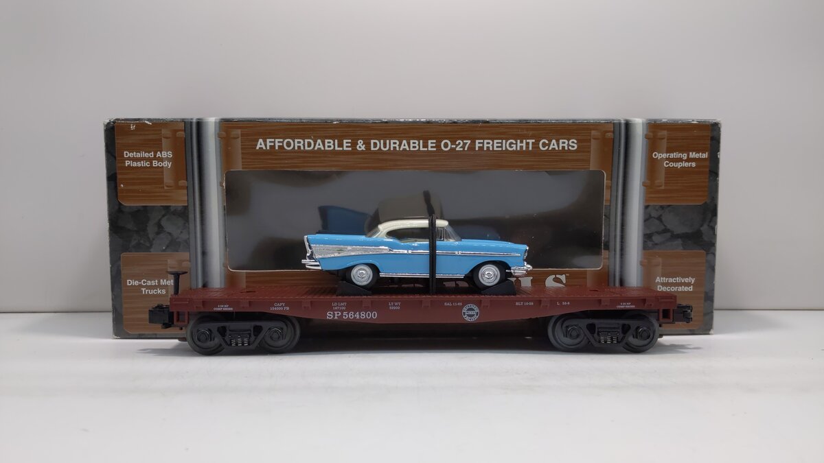 MTH 33-7602 O Gauge Southern Pacific Flatcar w/ 57 Chevy LN/Box