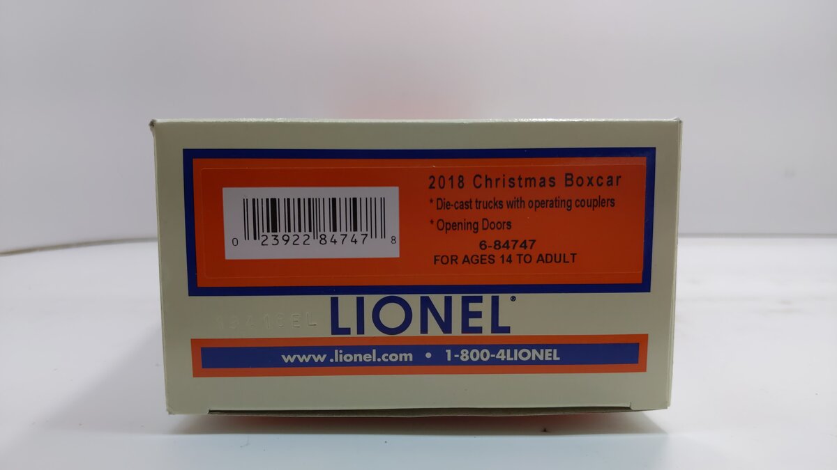 Lionel 6-84747 O Gauge 2018 Christmas Boxcar EX/Box