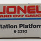 Lionel 6-2292 O Station Platform Kit LN/Box