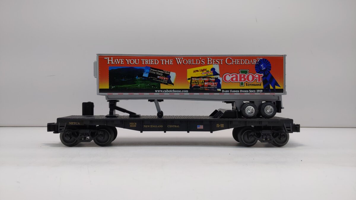 Lionel 6-52434 O Gauge NETCA Cabot Cheese Flatcar w/Trailer LN/Box