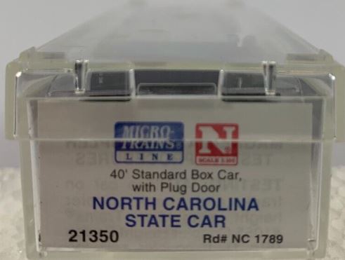 Micro-Trains 02100350 N Scale North Carolina 40' Standard Plug Door Boxcar#1789 LN/Box