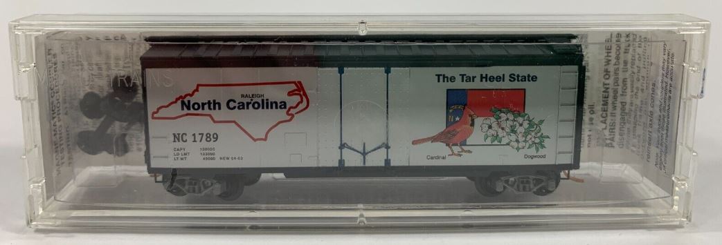 Micro-Trains 02100350 N Scale North Carolina 40' Standard Plug Door Boxcar#1789 LN/Box
