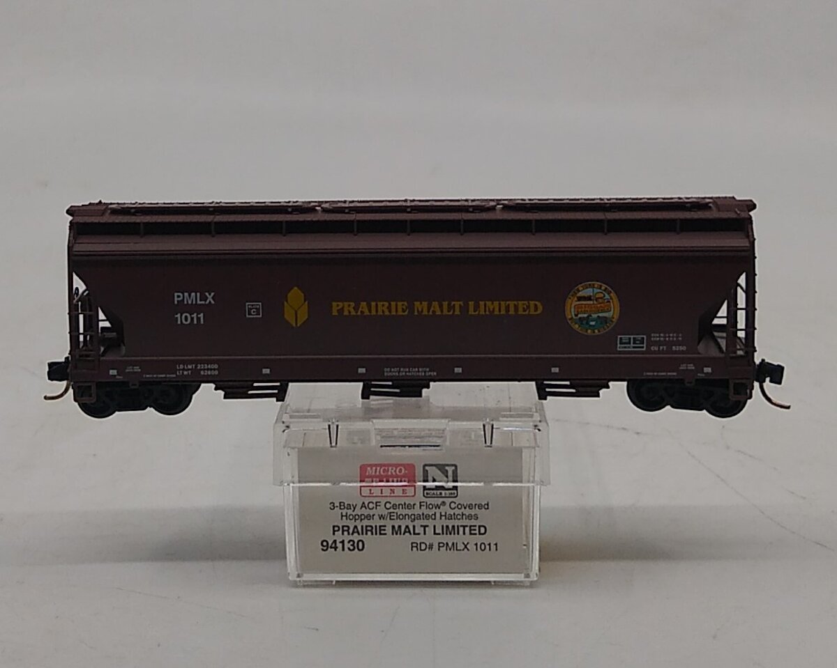 Micro-Trains 09400130 N Prairie Malt Limited 3-Bay ACF Covered Hopper #1011