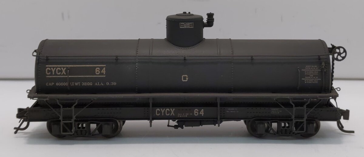 Blackstone Models B340611W HOn3 Weathered CYCX Narrow Frame Tank Car #64 LN/Box