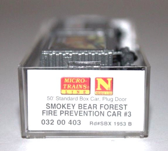 Micro-Trains 03200403 N Smokey Bear Forest 50' Standard Plug Door Boxcar #1953B LN/Box