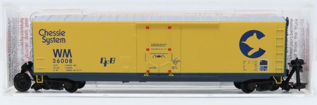Micro-Trains 03800320 N Chessie System / WM 50' Standard Plug Door Boxcar #36008 LN/Box