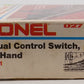 Lionel 6-5021 O27 Gauge Left Hand Manual Control Switch LN/Box
