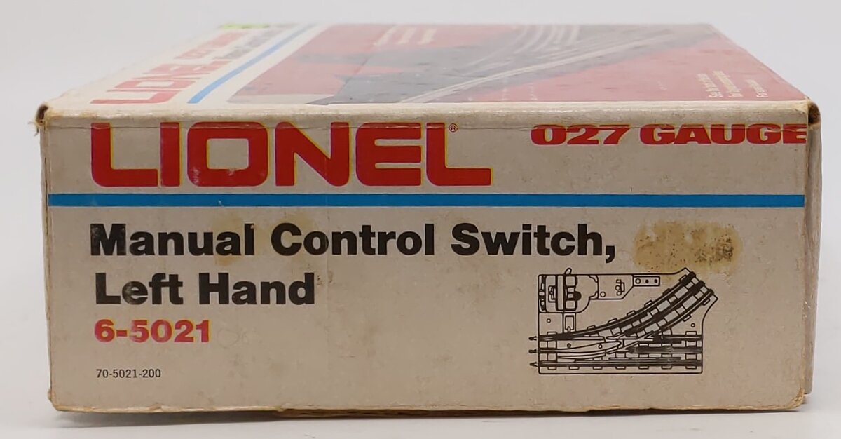 Lionel 6-5021 O27 Gauge Left Hand Manual Control Switch LN/Box