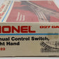 Lionel 6-5022 O27 Gauge Right Hand Manual Control Switch EX/Box