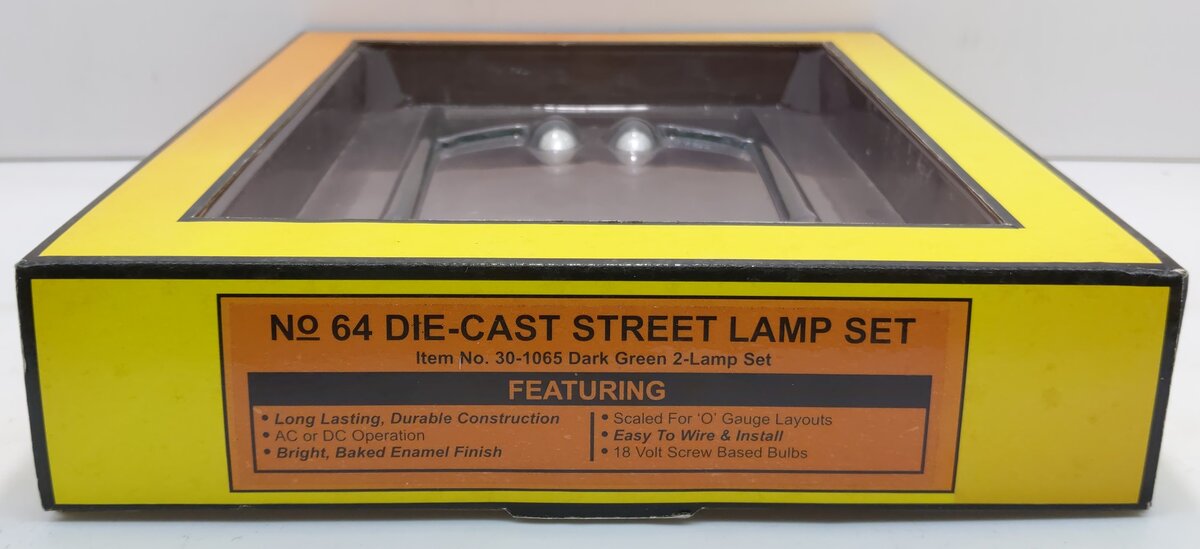 MTH 30-1065 O Scale #64 Dark Green Highway Lamp Set (Pack of 2) LN/Box