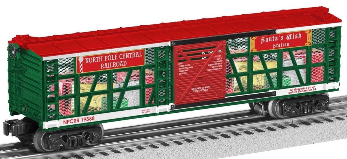 Lionel 6-19588 O NPCRR Santa Wish Station Transparent Car #19588 with Gifts LN/Box