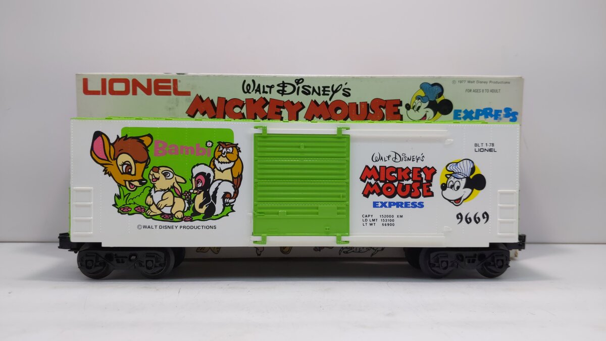 Lionel 6-9669 O Gauge Disney Bambi Hi-Cube Boxcar #9669 NIB