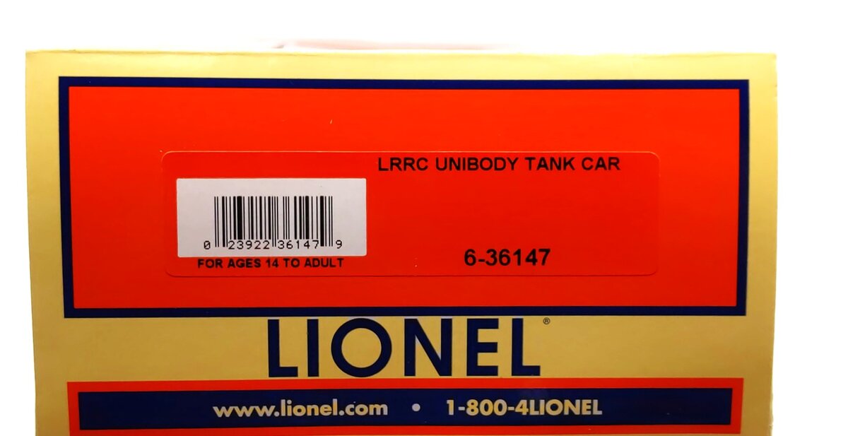 Lionel 6-36147 O LRRC Unibody Tank Car LN/Box