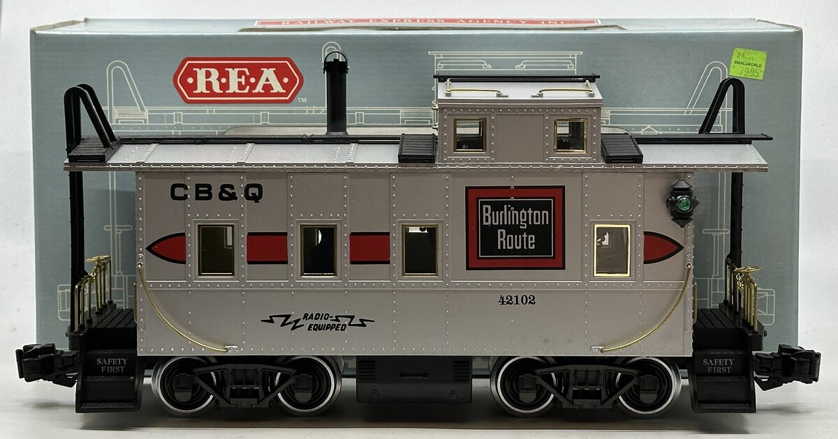 Aristo-Craft 42102 G Scale Burlington Illuminated Caboose w/Metal Wheels NIB
