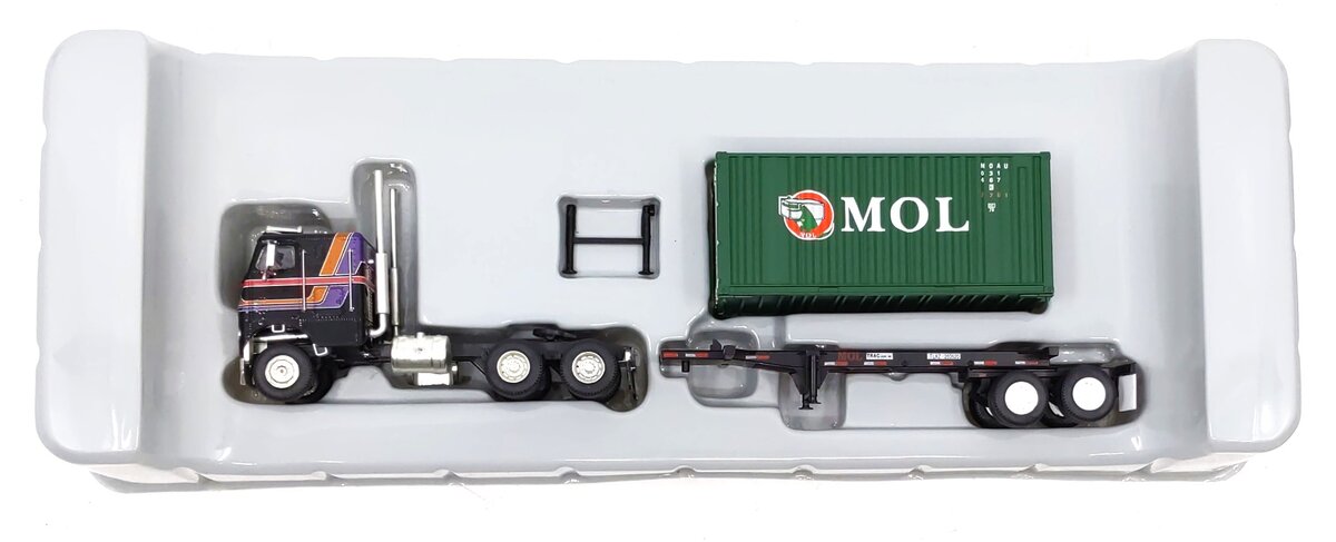 Athearn 92126   1:87 Freightliner Tractor #2 with MOL 20' Container and Chassis