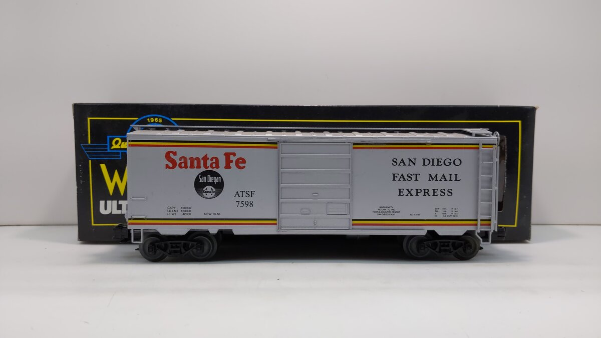 Weaver 7598 O Gauge ATSF San Diego PS-1 40' Boxcar #7598 (3Rail) NIB