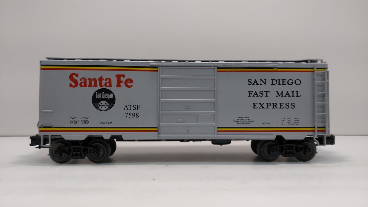 Weaver 7598 O Gauge ATSF San Diego PS-1 40' Boxcar #7598 (3Rail) NIB