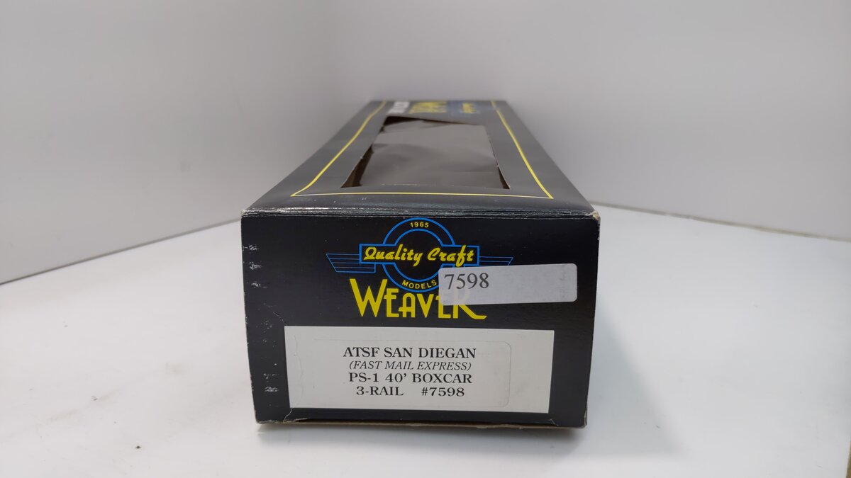 Weaver 7598 O Gauge ATSF San Diego PS-1 40' Boxcar #7598 (3Rail) NIB