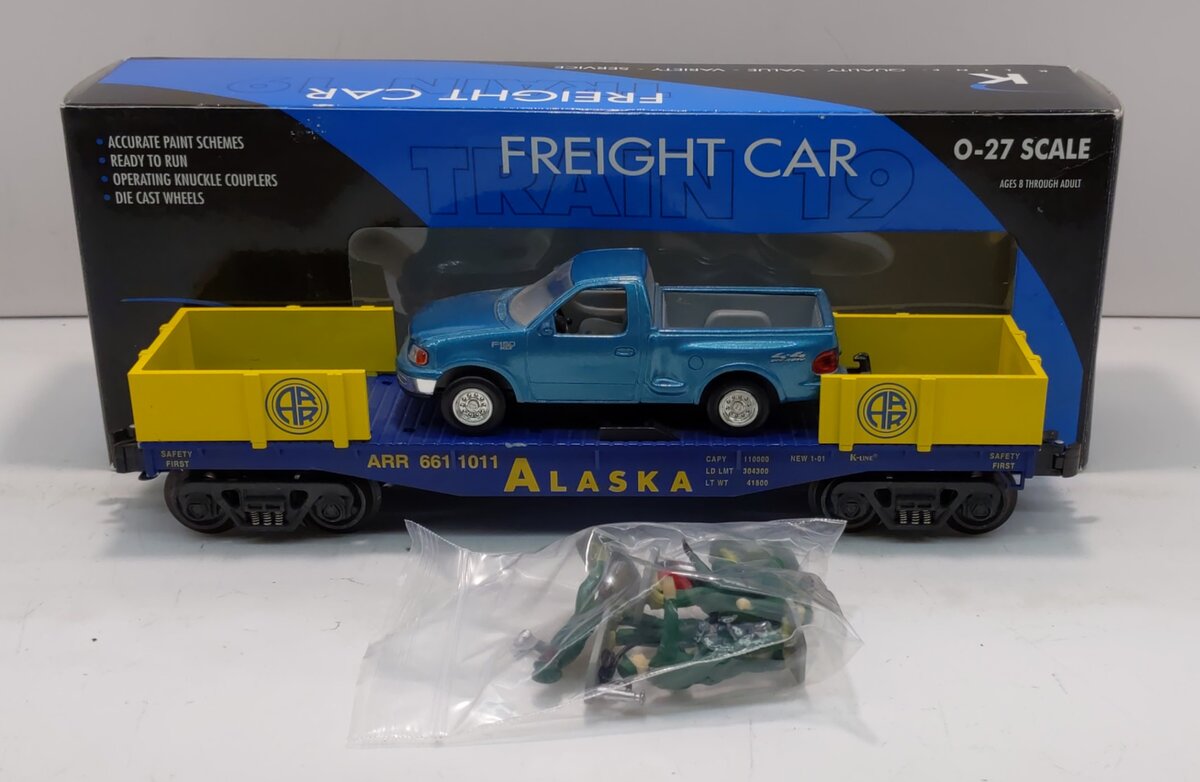 K-Line K661-1011 Alaska Flatcar with Pickup LN/Box
