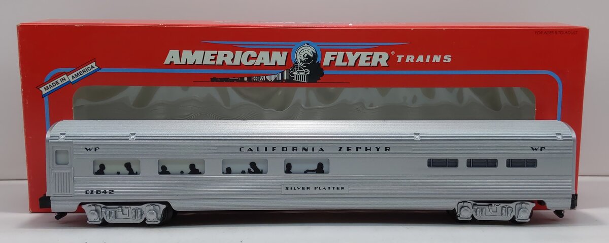 American Flyer 6-48932 S WP California Zephyr Silver Platter Dining Car NIB