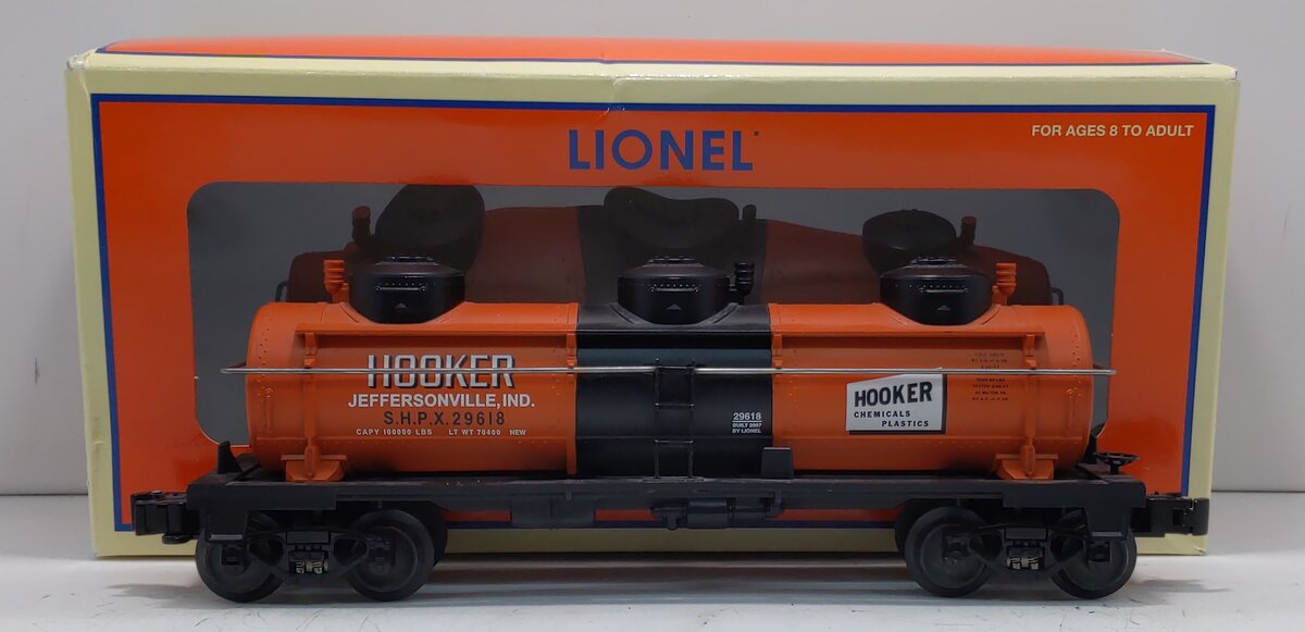 Lionel 6-29618 O Hooker Chemicals 3-Dome Tank Car LN/Box