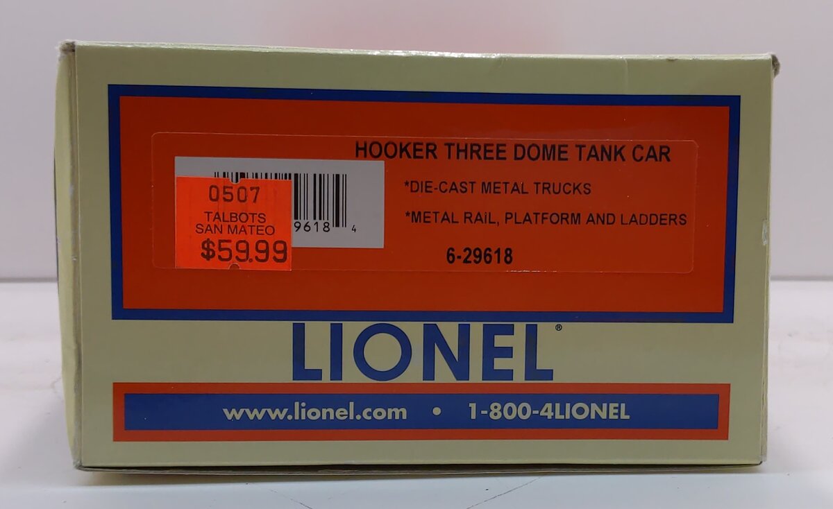 Lionel 6-29618 O Hooker Chemicals 3-Dome Tank Car