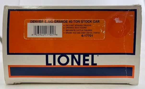 Lionel 6-17701 O Gauge Denver & Rio Grande 40-Ton Stock Car #39269 LN/Box