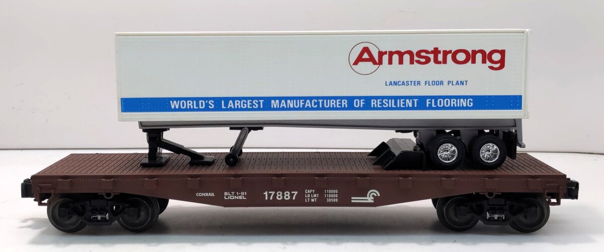Lionel 6-17887 O Gauge LCCA Conrail Flatcar w/ Armstrong Trailer #17887 LN/Box