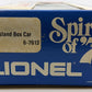 Lionel 6-7613 O Gauge Spirit of 76 State of Rhode Island Boxcar #7613 LN/Box