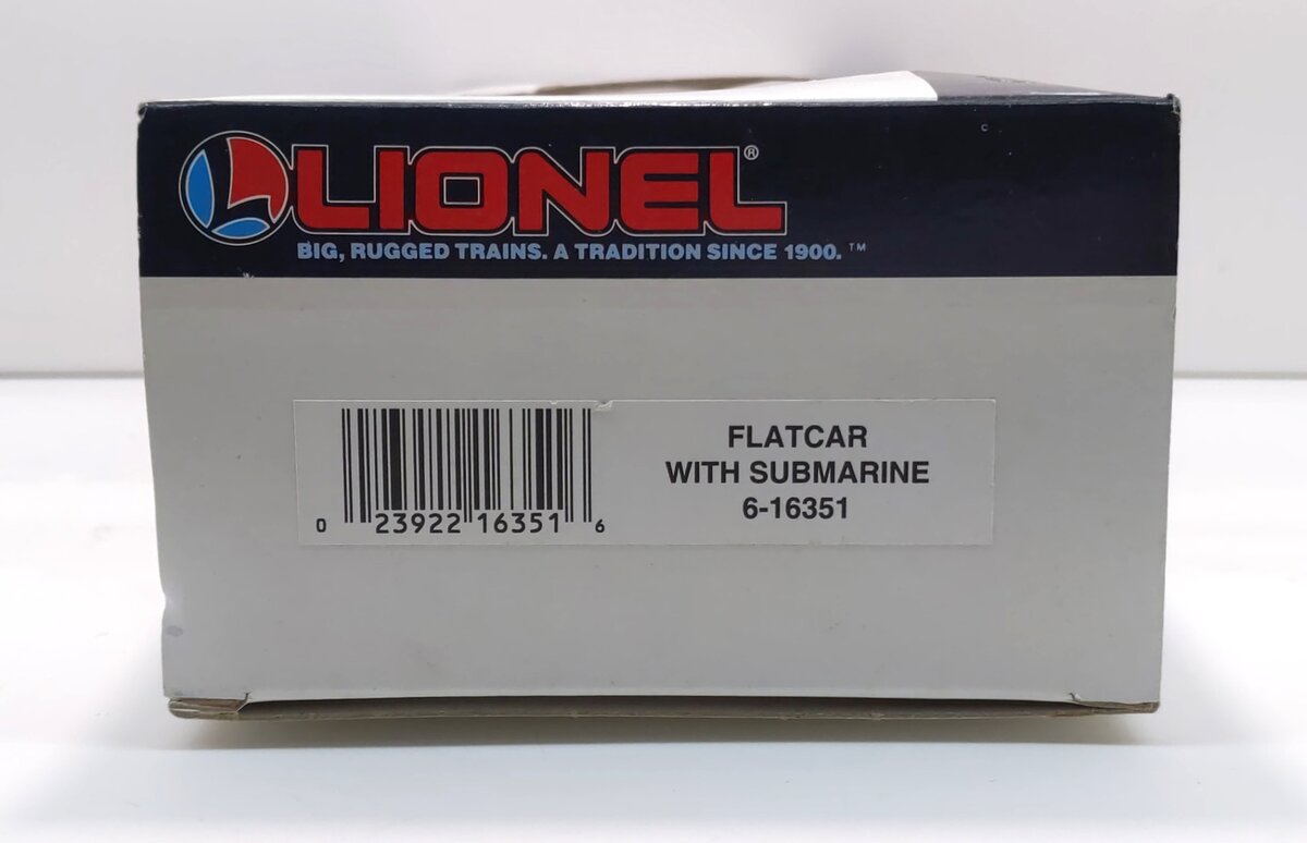 Lionel 6-16351 O Gauge Lionel Lines Flatcar with Navy Submarine EX/Box