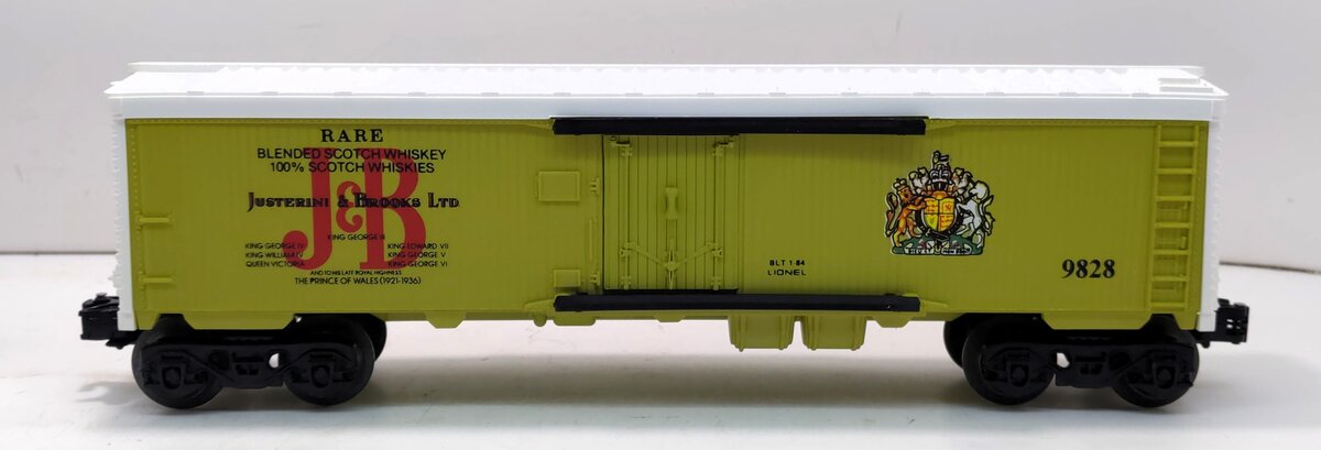 Lionel 6-9828 O Gauge Justerini and Brooks Scotch Billboard Reefer Car LN/Box