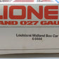 Lionel 6-9444 O Louisiana Midland Boxcar LN/Box