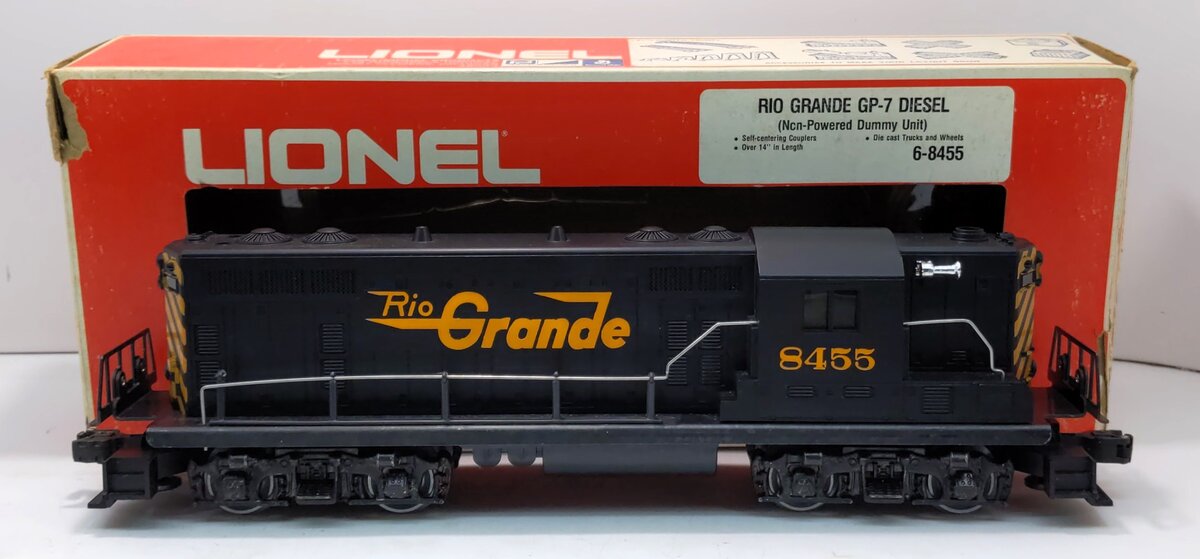 Lionel 6-8455 O Gauge Rio Grande GP-7 Dummy Diesel Locomotive #8455 EX/Box