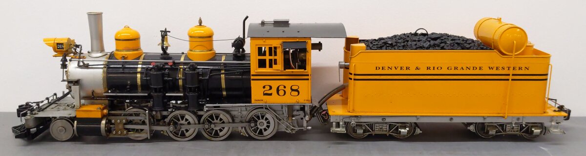 Accucraft G BRASS 1:32 D&RGW C-16 2-8-0 Bumblebee Locomotive & Tender w/ RC VG/Box