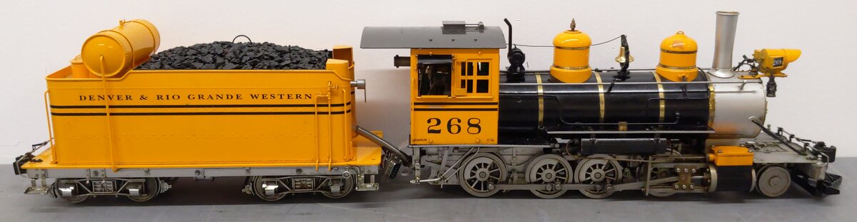 Accucraft G BRASS 1:32 D&RGW C-16 2-8-0 Bumblebee Locomotive & Tender w/ RC VG/Box