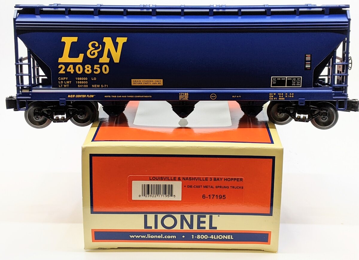 Lionel 6-17195 O Gauge Louisville & Nashville 3-Bay ACF Hopper #240850 LN/Box