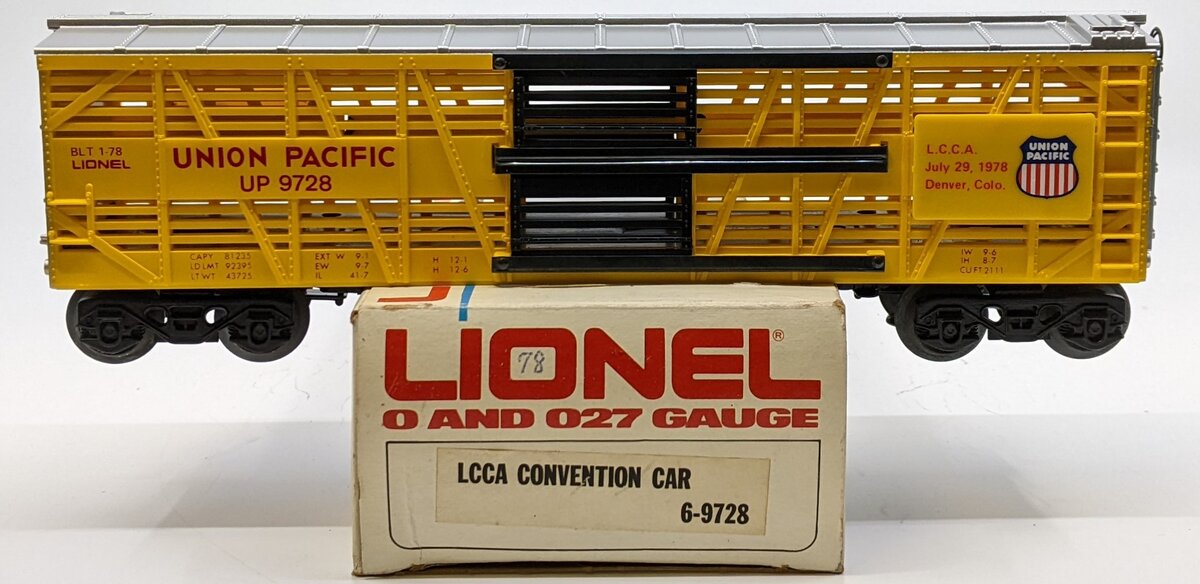 Lionel 6-9728 O Gauge LCCA Union Pacific Bi-level Stock Convention Car NIB