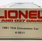 Lionel 6-0511 O Gauge TCA 1981 The Gateway To The West "St. Louis" Baggage Car LN/Box