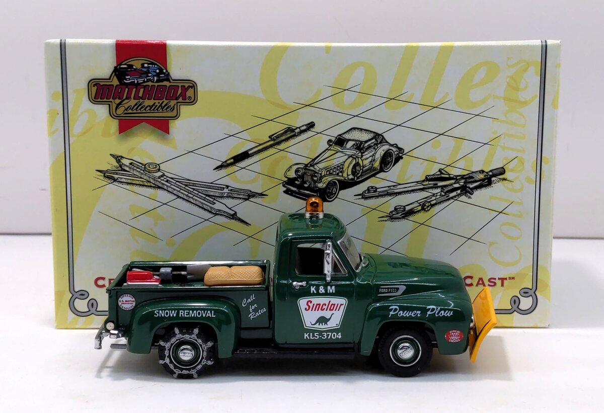 Matchbox YRS04-M 1:43 Diecast 1954 Sinclair Ford F-100 Snow Plow Pickup Truck