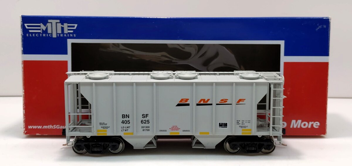 MTH 35-70003A S Gauge BNSF PS-2 2-Bay Covered Hopper #405625 EX/Box