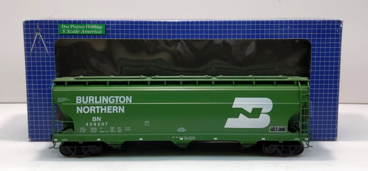 Des Plaines Hobbies SSA2202.1 S Burlington Northern 3-Bay ACF Hopper #459207 VG/Box
