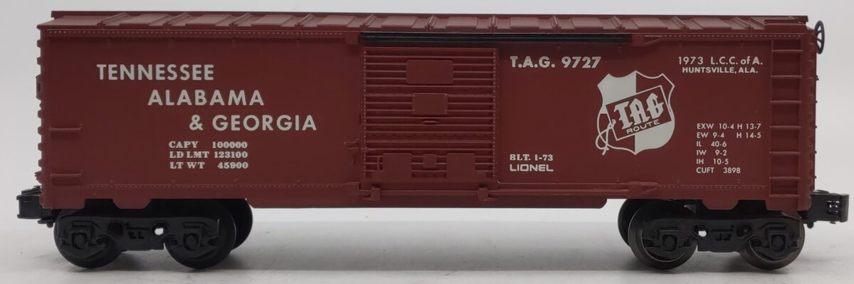 Lionel 6-9727 O Gauge LCCA Tennessee Alabama & Georgia Boxcar NIB