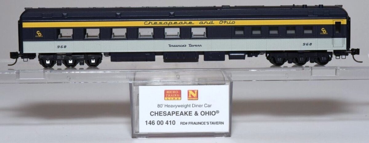 Micro-Trains 14600410 N Chesapeake & Ohio 80' Heavyweight Diner #968