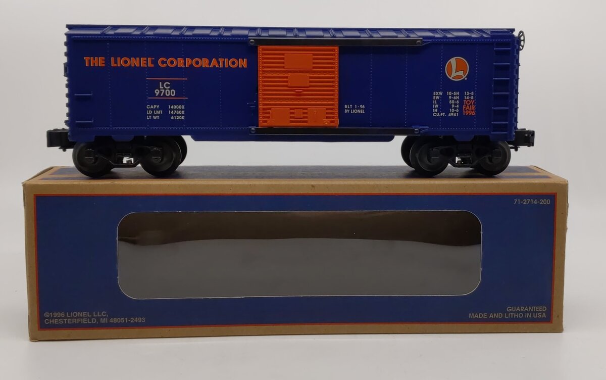 Lionel 6-19947 O Gauge 1996 Lionel Toy Fair Boxcar- Blue Box #9700 LN/Box