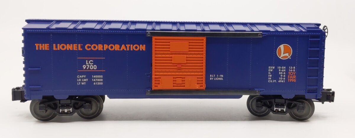 Lionel 6-19947 O Gauge 1996 Lionel Toy Fair Boxcar- Blue Box #9700 LN/Box