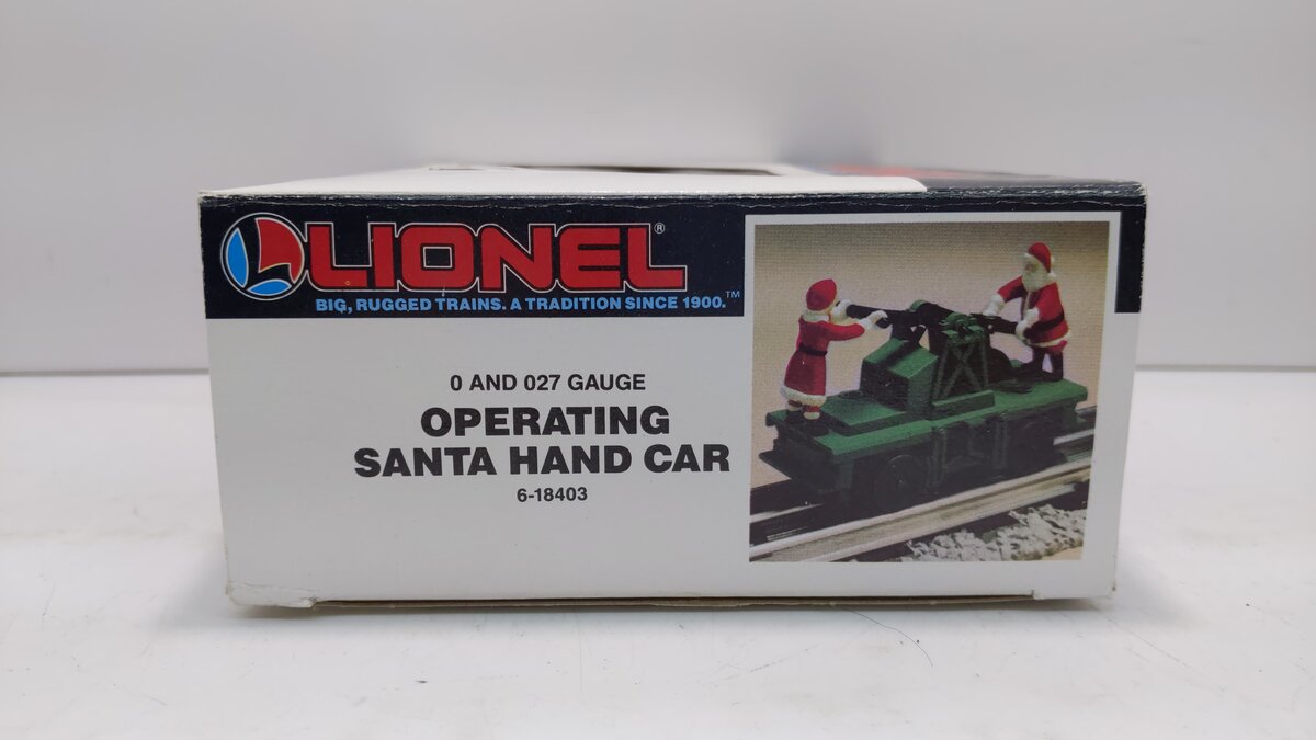 Lionel 6-18403 O Gauge Operating Santa Hand Car - Green LN/Box