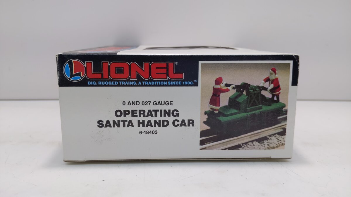 Lionel 6-18403 O Gauge Operating Santa Hand Car - Green LN/Box