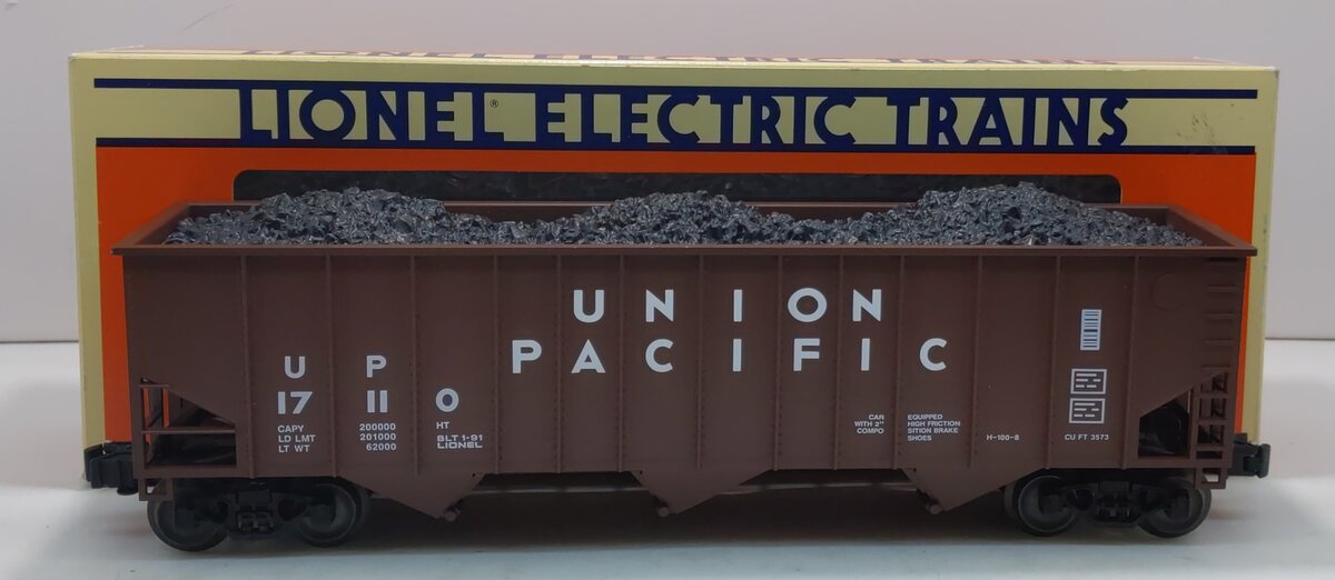 Lionel 6-17110 O Gauge Union Pacific 3-Bay Hopper #17110 with Coal Load EX/Box